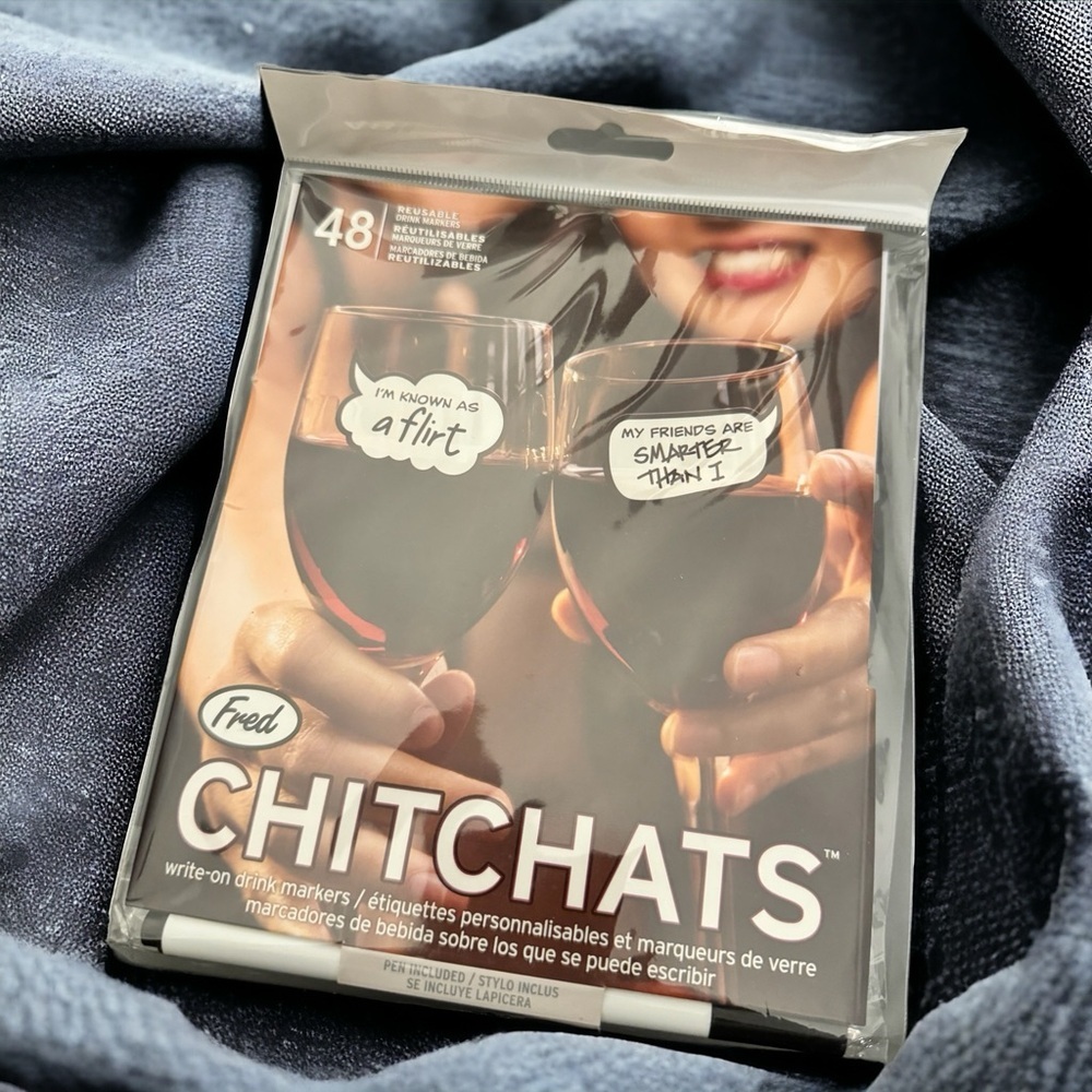 NEW Fred CHITCHATS Reusable Drink Markers Set